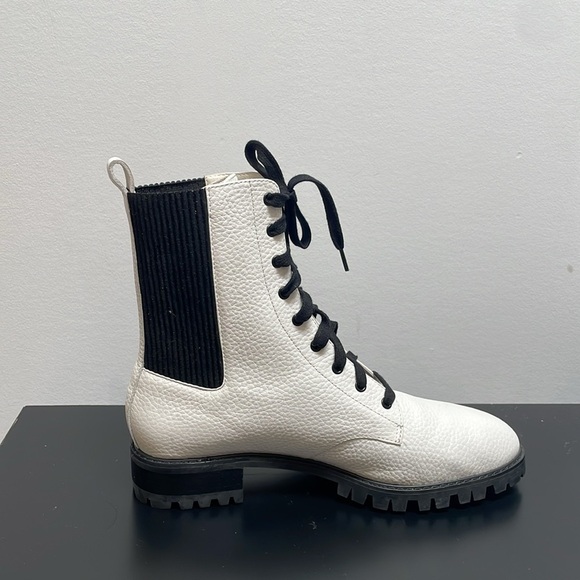 SENSO Jackson ankle boots white combat lace up leather US7 - Picture 11 of 12